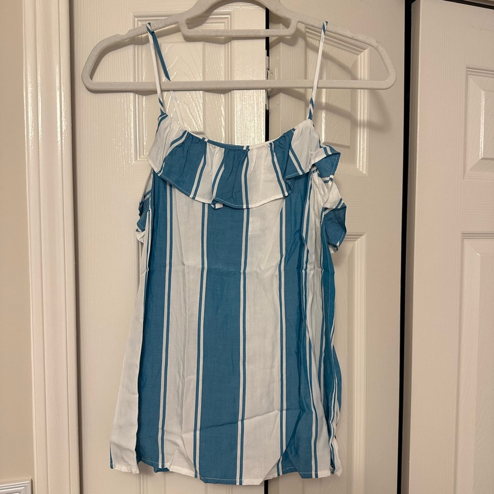 Old Navy Blue and White Striped Top